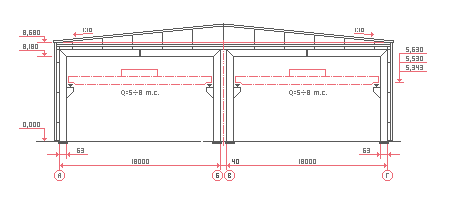 Схема монтажа грузоподъёмных механизмов здания "Орск"